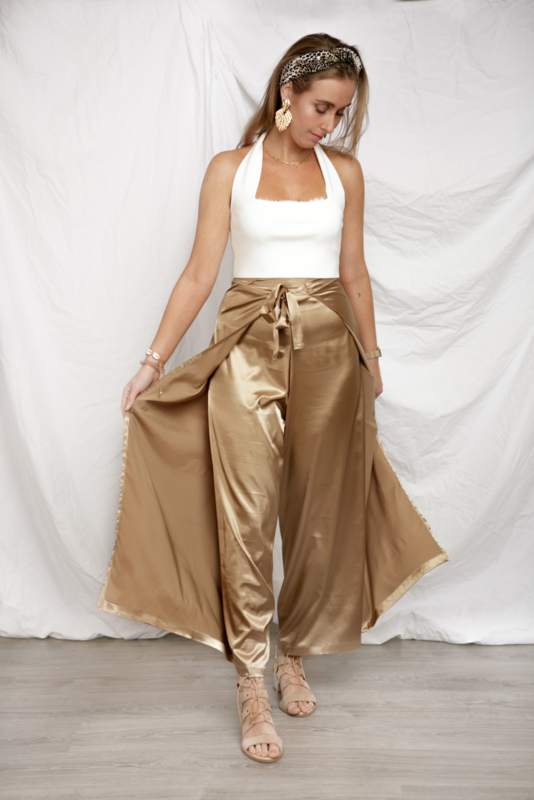 WIKKEL PANTS 2WAY 'SATIN GOLD' | CLOTHING | www.yourfashionsecret.com