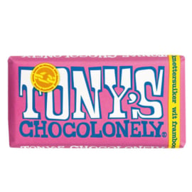 Tony's Chocolonely Wit Framboos Knettersuiker (180 gram)