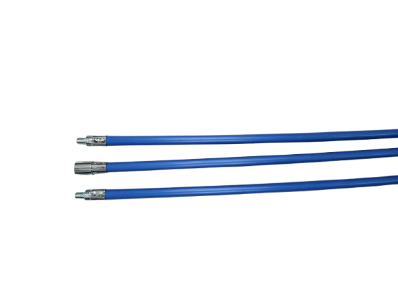 Schoorsteenveegset 3,6 meter, nylonborstel, blokkeersysteem – Blauw