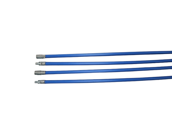 Schoorsteenveegset 4.8 meter, nylonborstel, blokkeersysteem – Blauw