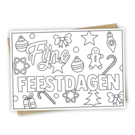 Inkleurkaart Fijne Feestdagen