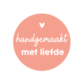 Stickers 'handgemaakt met liefde' zalmroze 20 stuks