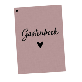 Gastenboek Bruiloft invulkaarten 25 pers. - Oudroze