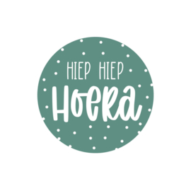 Stickers 'Hiep hiep hoera' groen - 20 stuks