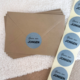 Stickers 'Hoera een jongen' 20 stuks