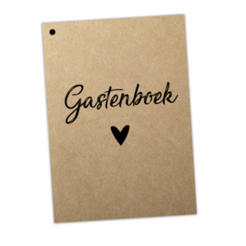 Gastenboek Bruiloft invulkaarten 50 pers. - Kraft