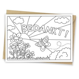 Inkleurkaart - Bedankt