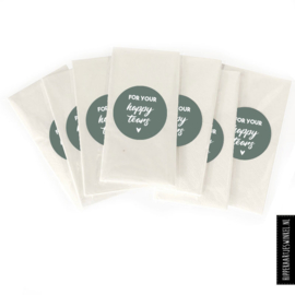 'For your happy tears' stickers groen + zakjes