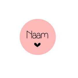 Sticker Rond Roze  - gepersonaliseerd