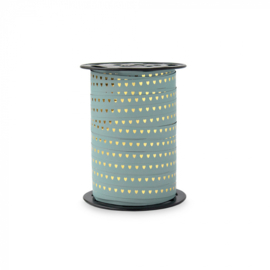 Lint 'groen/blauw' met gouden hartjes