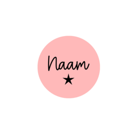 Sticker Rond Roze  - gepersonaliseerd
