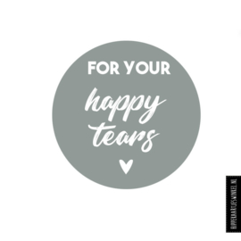 'For your happy tears' stickers groen + zakjes