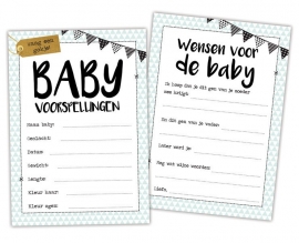 Babyshower invulkaartjes - Kleur per stuk