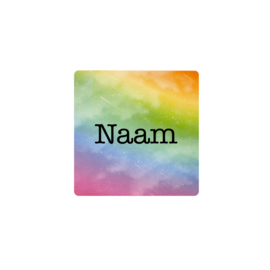 Sticker Vierkant Regenboog  - gepersonaliseerd