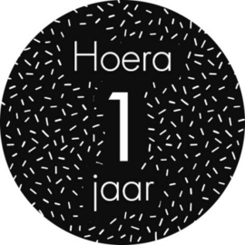 Stickers 'Hoera 1 jaar' 20 stuks