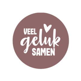 Stickers 'Veel geluk samen' roze - 20 stuks