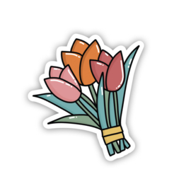 Stickers gestanst "tulpen" - 16 stuks