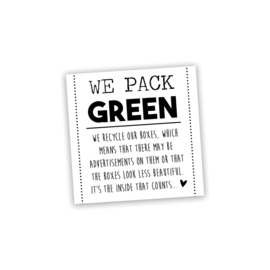 Recycle stickers 'We pack green' 100 stuks wholesale