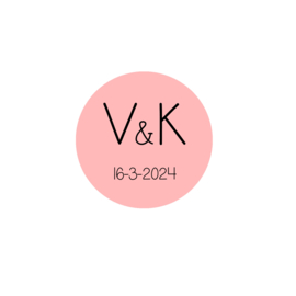 Sticker Rond Roze  - gepersonaliseerd