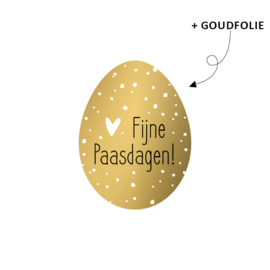 Stickers 'Fijne paasdagen!' Goud - 20 stuks