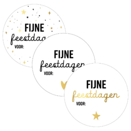 Stickers 'Fijne feestdagen' met goedfolie 20 stuks