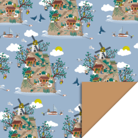 Inpakpapier 'Vrolijke wereld'