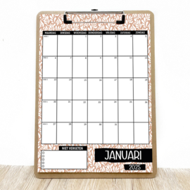 Kalender 2025 Kleur met A4 klembord