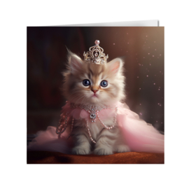 Wenskaart 'prinsessen poes' met envelop