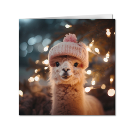 Kerstkaart 'Alpaca' inclusief envelop