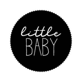 Stickers 'Little baby' zwart rond - 20 stuks