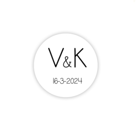 Sticker Rond Wit  - gepersonaliseerd