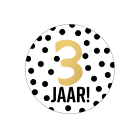 Stickers '3 jaar!' 20 stuks