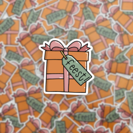 Stickers gestanst "cadeau" - 16 stuks