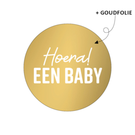 Stickers 'Hoera een baby' Goud - 20 stuks