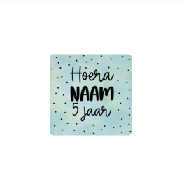 Sticker Vierkant Wolk  - gepersonaliseerd