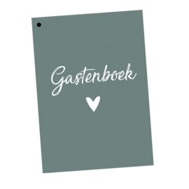 Gastenboek Bruiloft invulkaarten 25 pers. - Groen