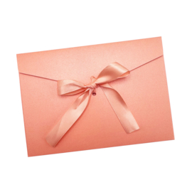Envelop met strik "roze"