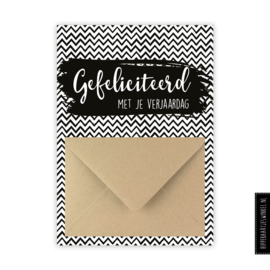 Geldkaarten set 4 stuks Zwart/wit