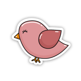 Stickers gestanst "vogeltje" roze - 16 stuks