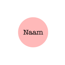 Sticker Rond Roze  - gepersonaliseerd