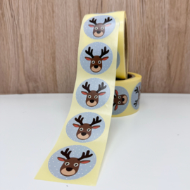 Stickers 'rendier' op rol 500 stuks