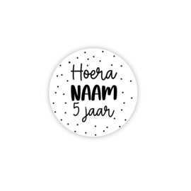 Sticker Rond Wit  - gepersonaliseerd