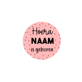 Sticker Rond Roze  - gepersonaliseerd