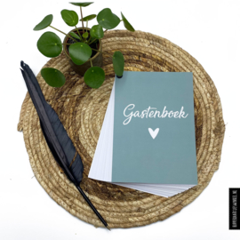 Gastenboek Bruiloft invulkaarten 25 pers. - Groen