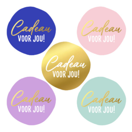 Stickers 'cadeau voor jou' assorti 36 stuks