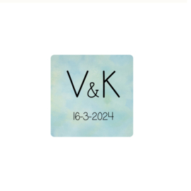 Sticker Vierkant Wolk  - gepersonaliseerd