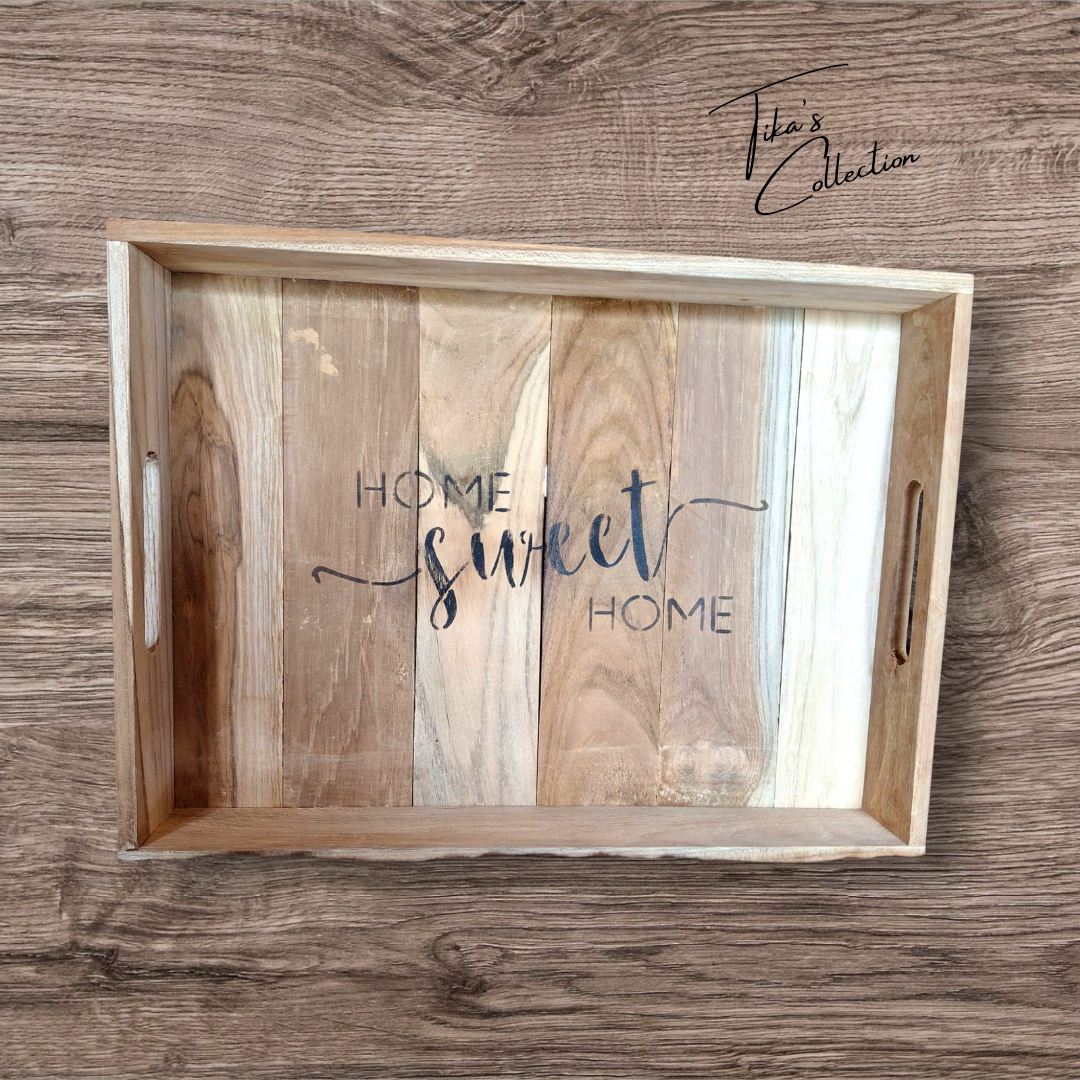 Houten dienblad - Home sweet Home ~ Tika's Collection