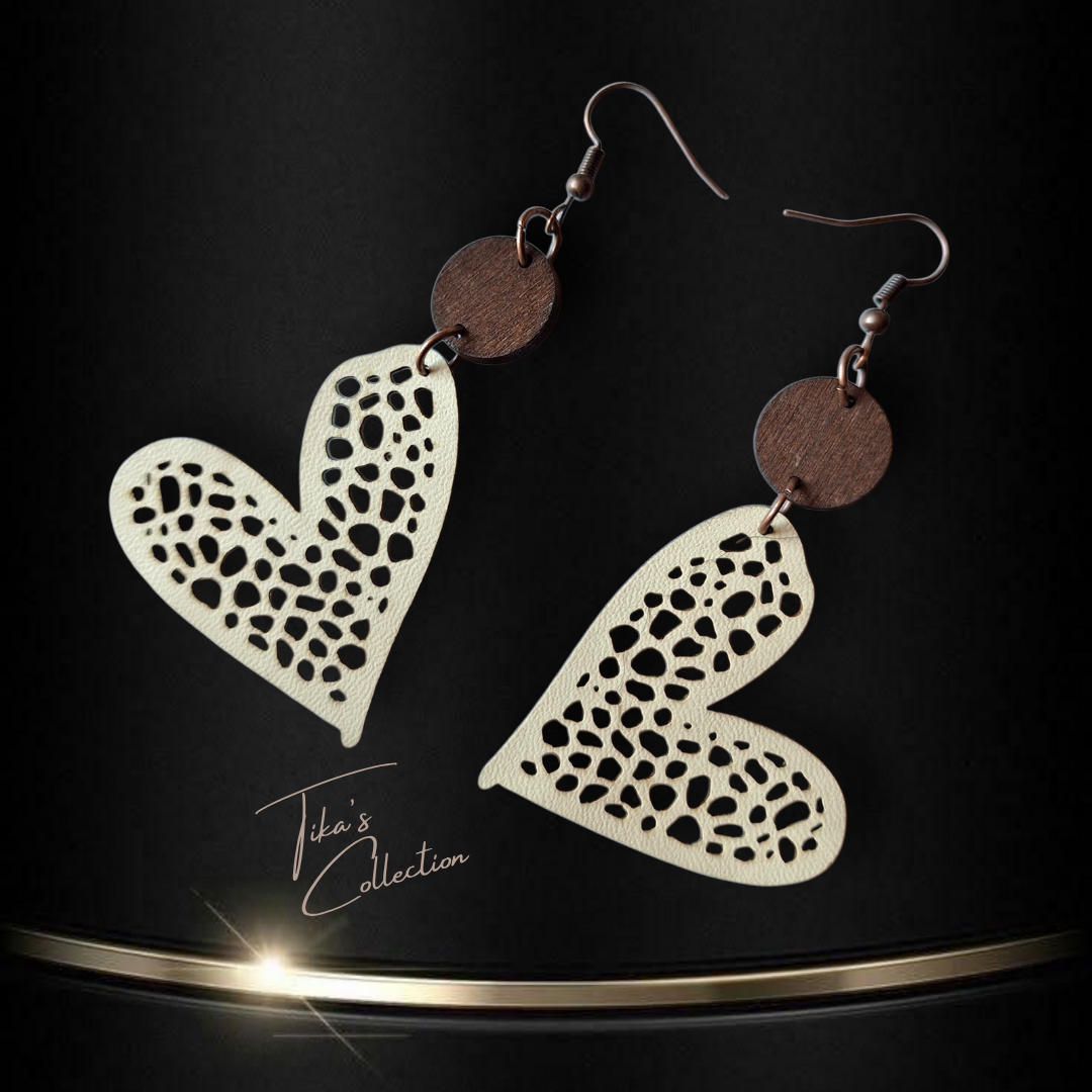 Houten oorbellen ~ Tika's Collection