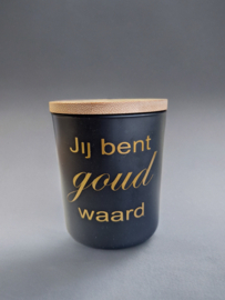 Kaars - jij bent goud waard- Handmade