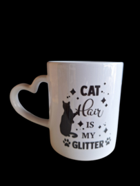 Koffiemok -  Cat hair is my glitter